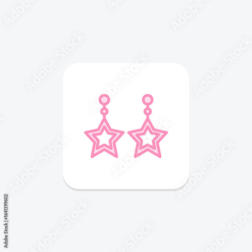 Silver Star Earrings, vector, pixel perfect, illustrator file