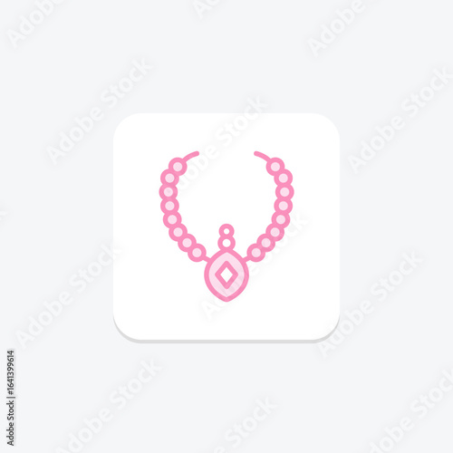Ruby And Pearl Necklace, vector, pixel perfect, illustrator file