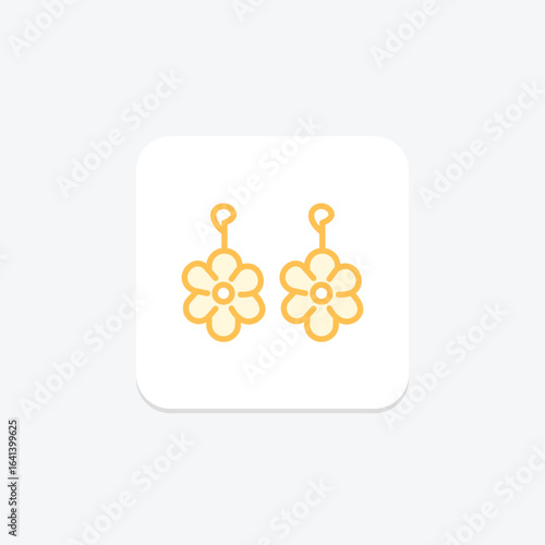 Enamel Flower Earrings, vector, pixel perfect, illustrator file