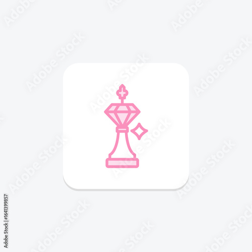 Diamond Chess Piece Pendant, vector, pixel perfect, illustrator file