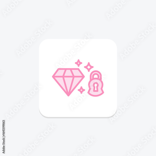 Diamond Lock And Key Set, vector, pixel perfect, illustrator file