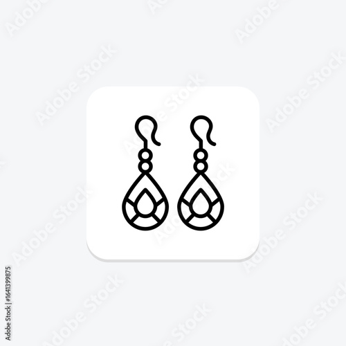 Gemstone Earrings, vector, pixel perfect, illustrator file