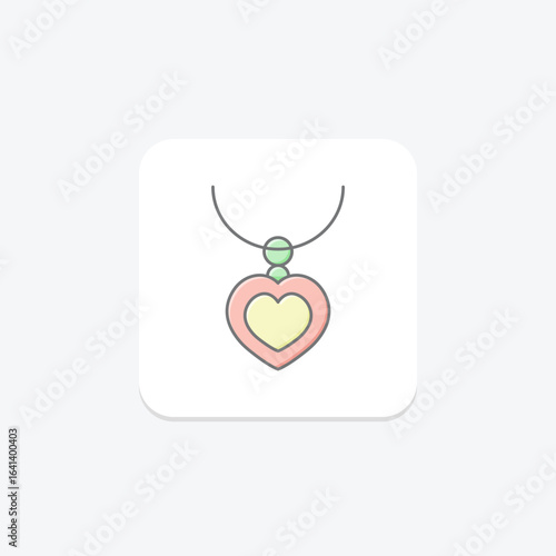 Locket Necklace, vector, pixel perfect, illustrator file