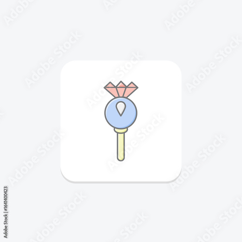 Diamond Key Pendant, vector, pixel perfect, illustrator file