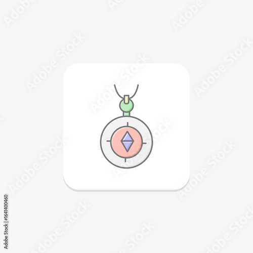Gold Compass Pendant, vector, pixel perfect, illustrator file