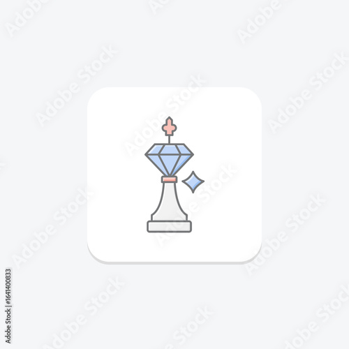 Diamond Chess Piece Pendant, vector, pixel perfect, illustrator file