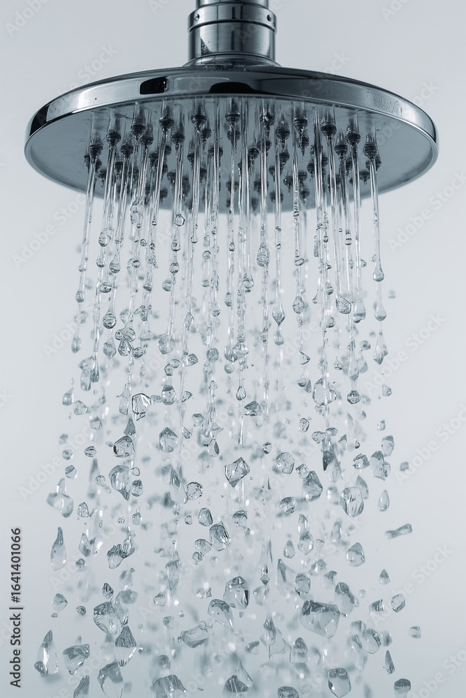 Shower head and falling water drops. Shower head and falling water drops.
