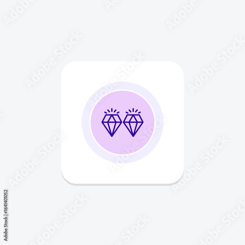 Diamond Stud Earrings, vector, pixel perfect, illustrator file