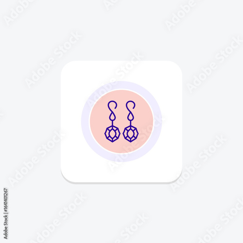 Amethyst Earrings, vector, pixel perfect, illustrator file