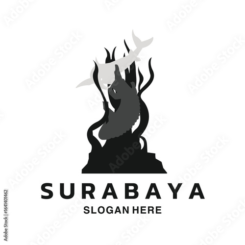 Tableau sur toile Indonesian building landmark, cultural building icon in Surabaya, Suroboyo monum