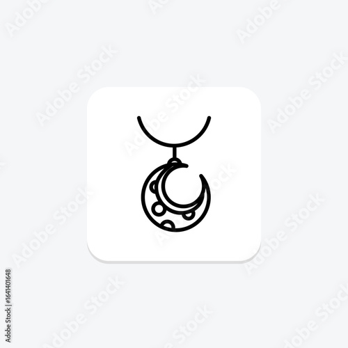 Gold Moon Pendant, vector, pixel perfect, illustrator file