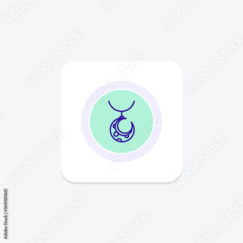 Gold Moon Pendant, vector, pixel perfect, illustrator file