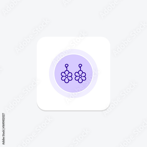 Enamel Flower Earrings, vector, pixel perfect, illustrator file