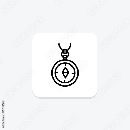 Gold Compass Pendant, vector, pixel perfect, illustrator file