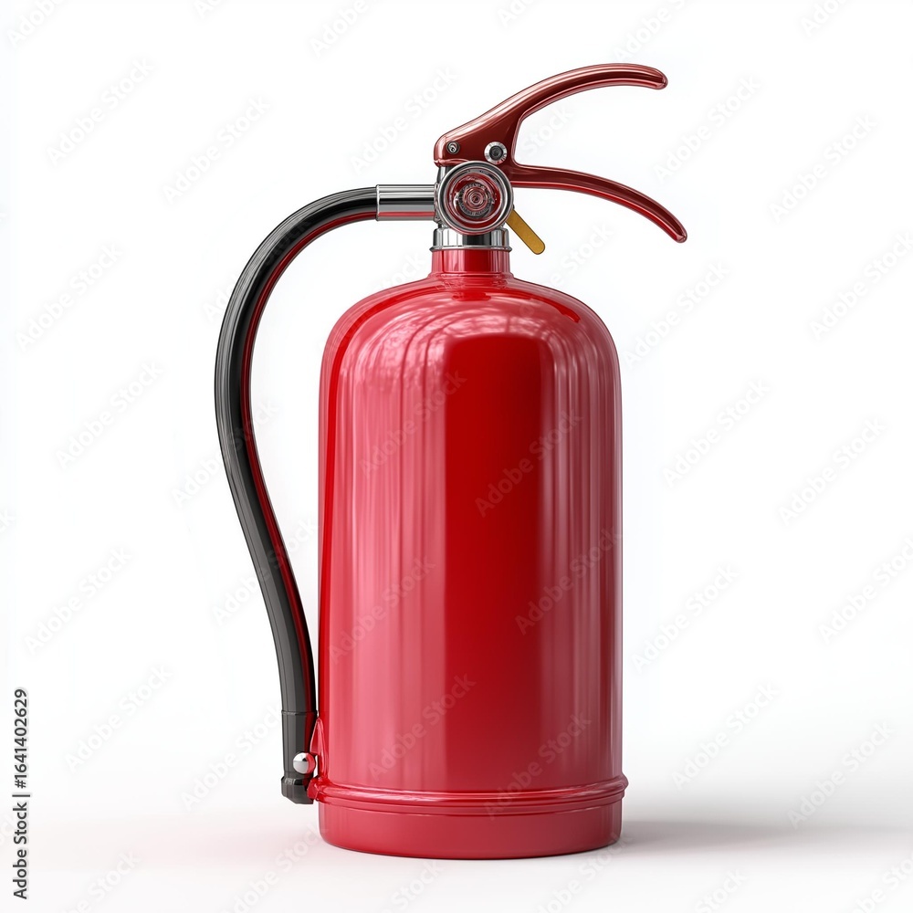 Obraz premium A detailed image of a red fire extinguisher, essential for safety and fire protection in various environments.