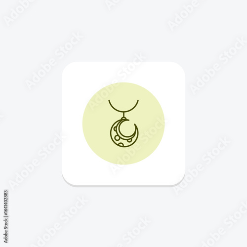Gold Moon Pendant, vector, pixel perfect, illustrator file