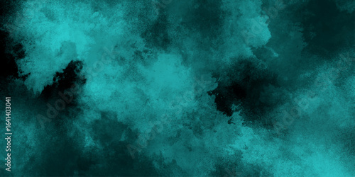 abstract cloud and vapor texture background. Black and Green smoke aquarelle smudge illustration smooth grungy smokey light pastel colors ink glow. Teal color powder explosion	
