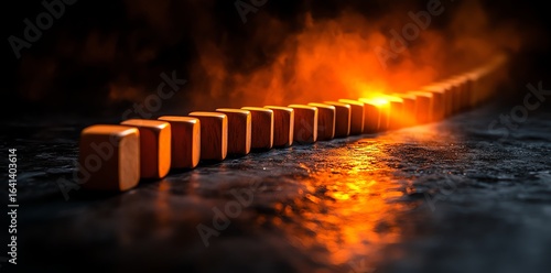 Wallpaper Mural Dominoes toppling one by one cause effect chain Torontodigital.ca