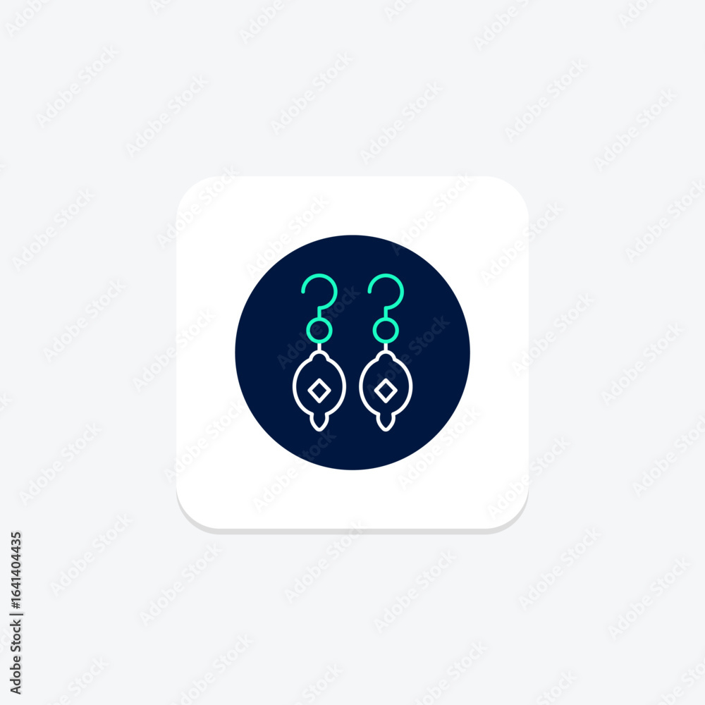 Fototapeta premium Emerald Earrings, vector, pixel perfect, illustrator file