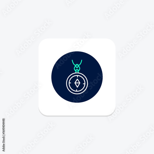 Gold Compass Pendant, vector, pixel perfect, illustrator file