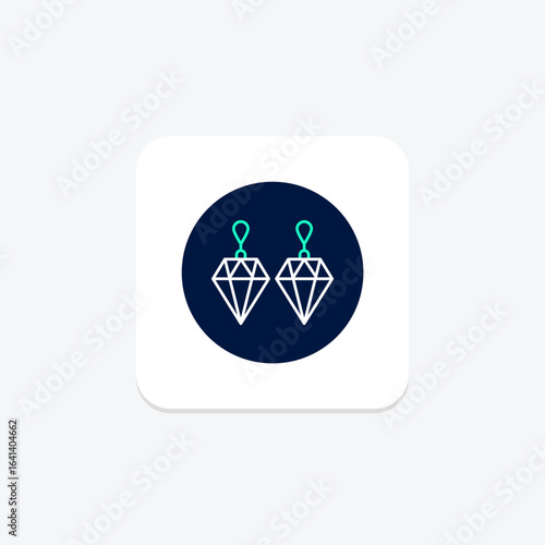 Diamond And Sapphire Earrings, vector, pixel perfect, illustrator file