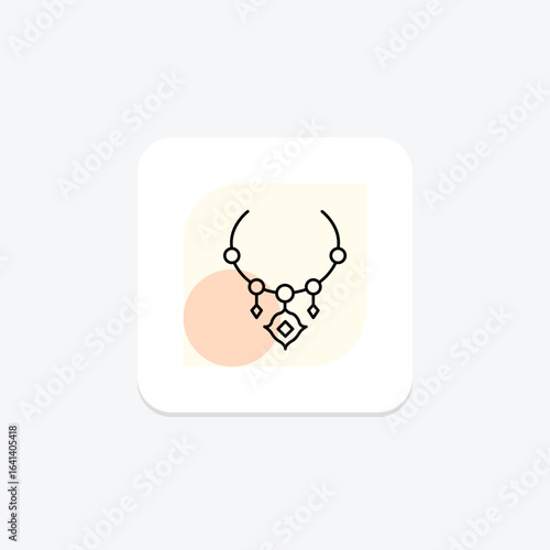 Gold Charm Necklace, vector, pixel perfect, illustrator file
