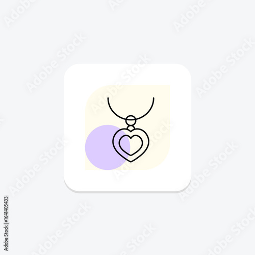 Locket Necklace, vector, pixel perfect, illustrator file