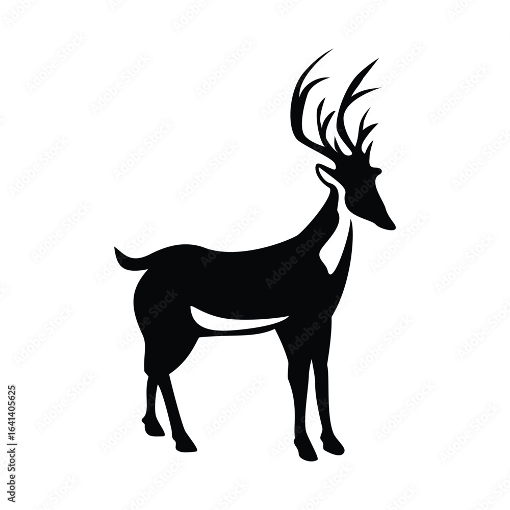 Fototapeta premium deer silhouette design. wild animal symbol.