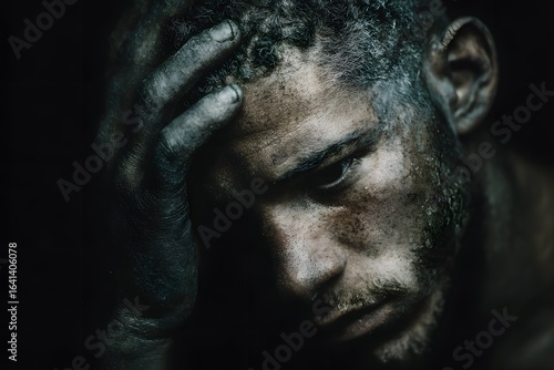 Plight reveals raw pain and fragile strength in a somber, intimate studio portrait.
