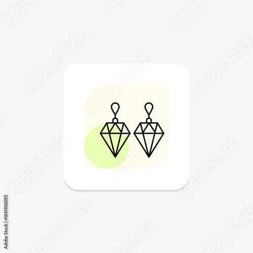 Diamond And Sapphire Earrings, vector, pixel perfect, illustrator file