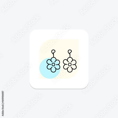 Enamel Flower Earrings, vector, pixel perfect, illustrator file