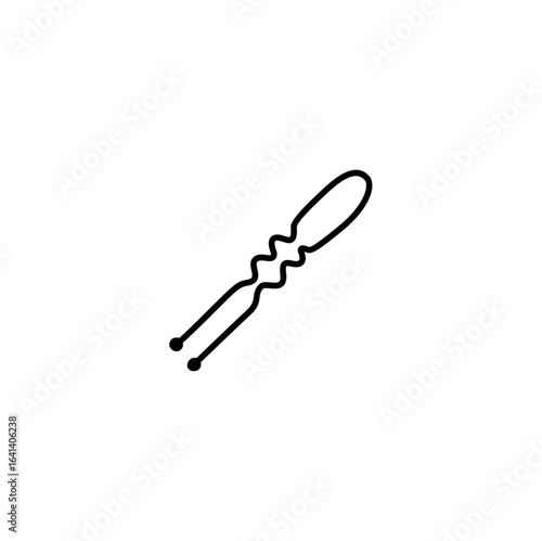 Hair pin vector icon. Hair accessories for female hairdo. Clip for hairdresser or stylist.