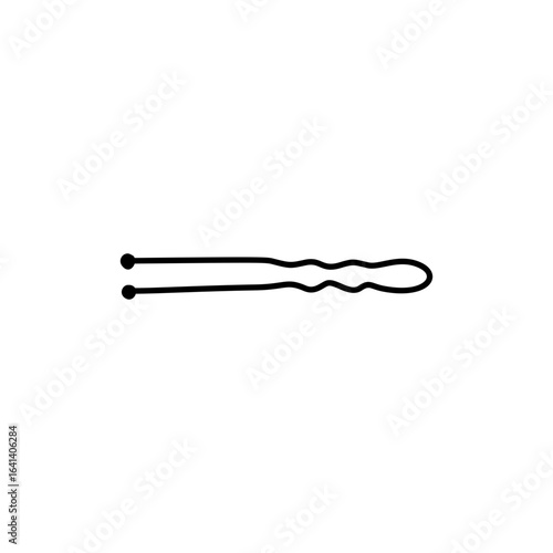Hair pin vector icon. Hair accessories for female hairdo. Clip for hairdresser or stylist.