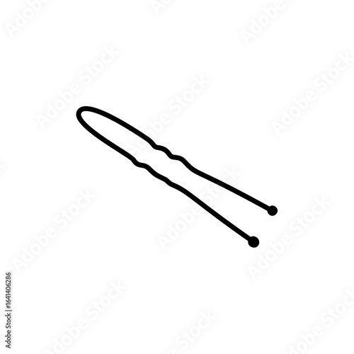Hair pin vector icon. Hair accessories for female hairdo. Clip for hairdresser or stylist.