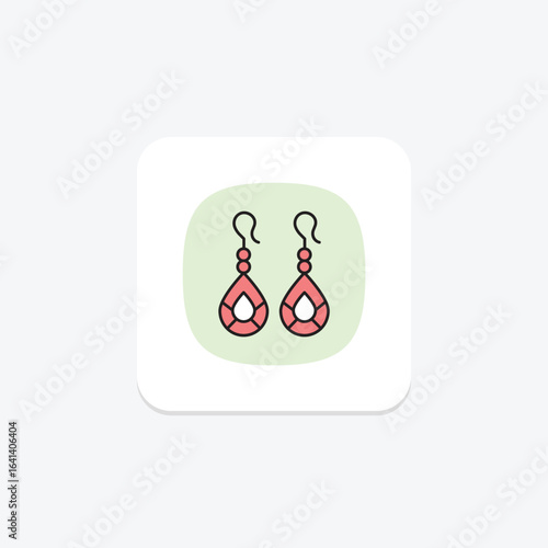 Gemstone Earrings, vector, pixel perfect, illustrator file