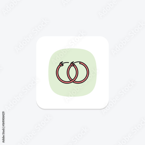 Gold Hoop Earrings, vector, pixel perfect, illustrator file