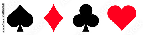 Playing card suit. Card symbols.