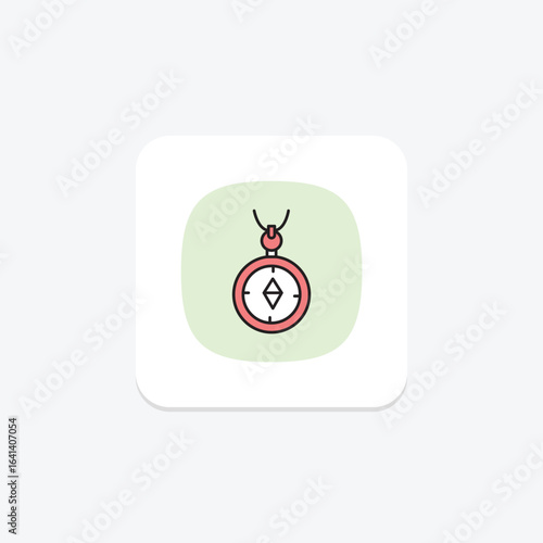 Gold Compass Pendant, vector, pixel perfect, illustrator file