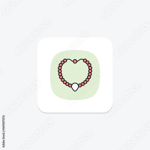 Pearl And Diamond Necklace, vector, pixel perfect, illustrator file