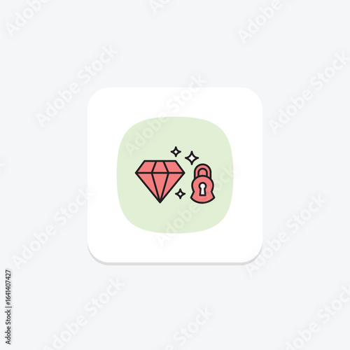 Diamond Lock And Key Set, vector, pixel perfect, illustrator file
