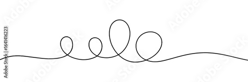 Minimalist single line drawing of a rollercoaster track with loops and curves on white background