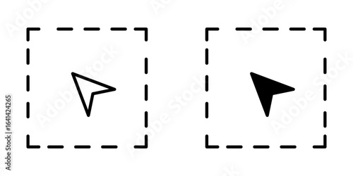 Selection tool Icon set. Symbol isolated white background. vector illustration. color editable.