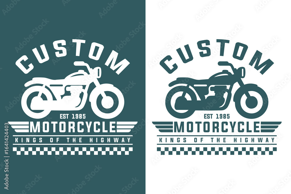 Fototapeta premium Vintage Motorbike Patch Illustration. Custom Garage Chopper Emblem Design