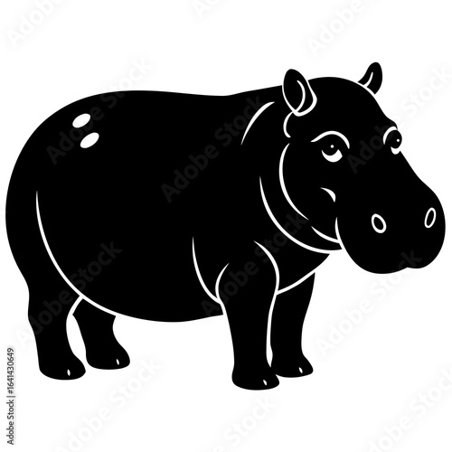 rhino cartoon isolated on white