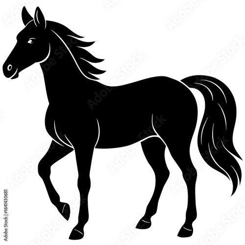 black horse vector illustration