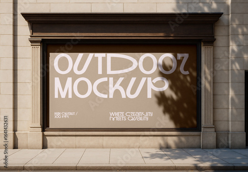 Outdoor Building Facade Banner Mockup – Realistic Street Advertising Display