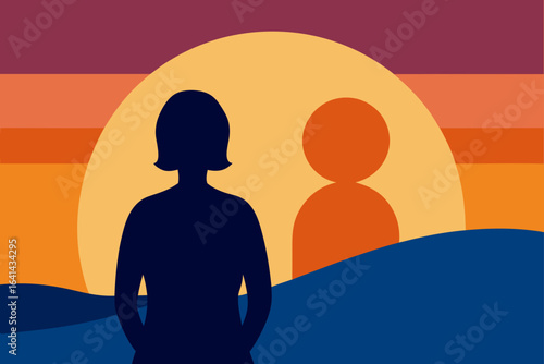 silhouette of a couple