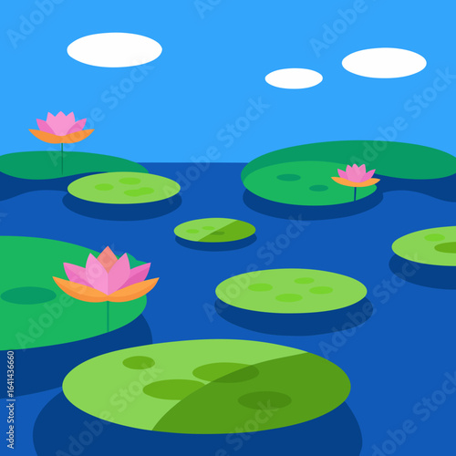 water lily in the pond