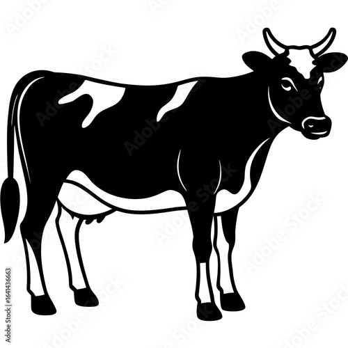 black and white cow