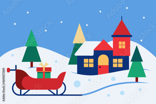 Wallpaper Mural christmas greeting card with santa claus Torontodigital.ca